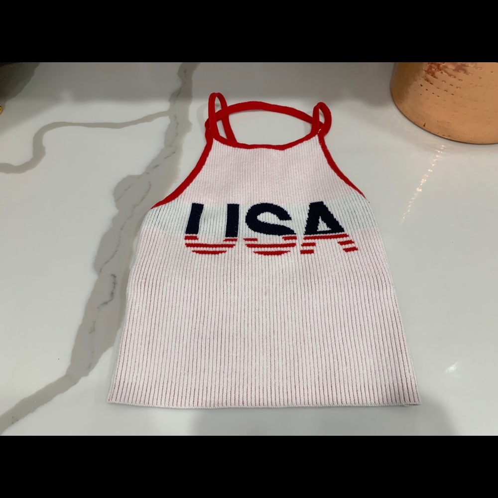 USA crop halter top